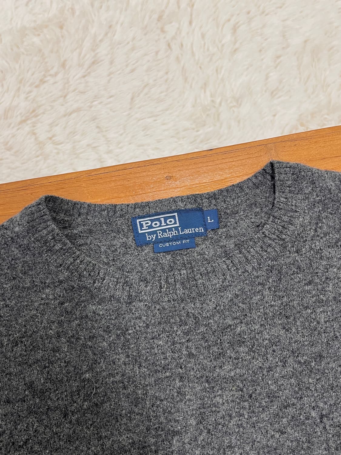 폴로 랄프로렌 크루넥 울 니트 스웨터(그레이) 상품이미지3