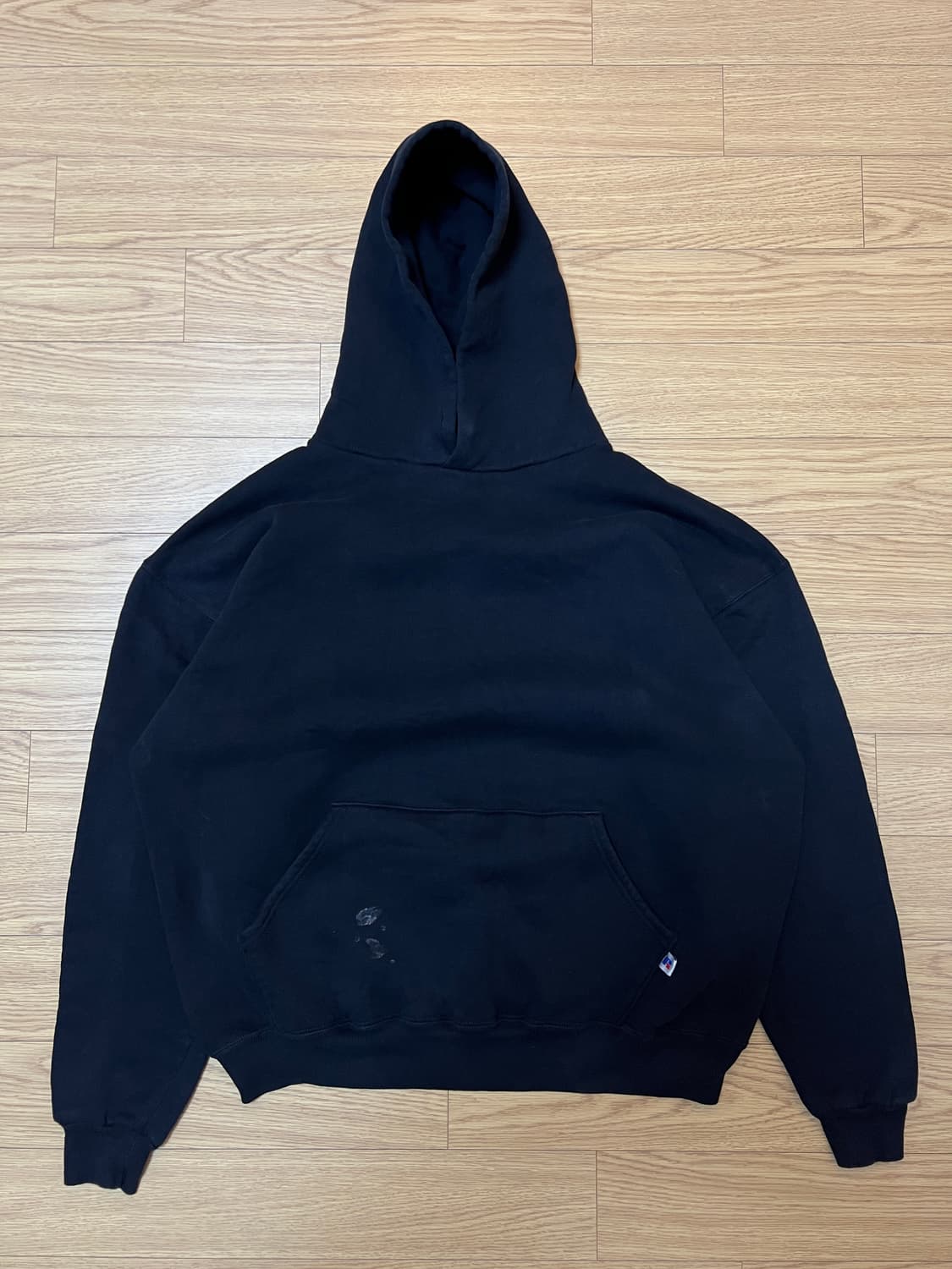 90s USA 러셀 빈티지 후드 블랙 XL 상품이미지3