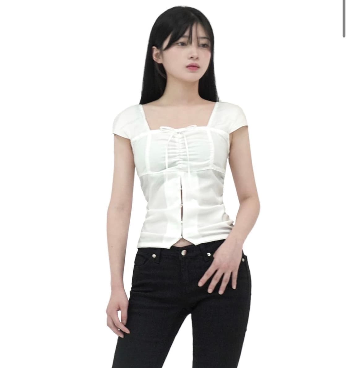 Forusring YOUR SHIRRING BLOUSE [WHITE] 상품이미지1
