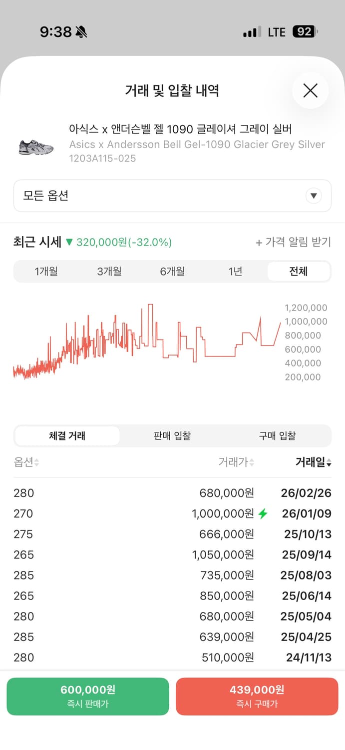 아식스 x 앤더슨벨 젤 1090 글레이셔 그레이 실버 상품이미지2