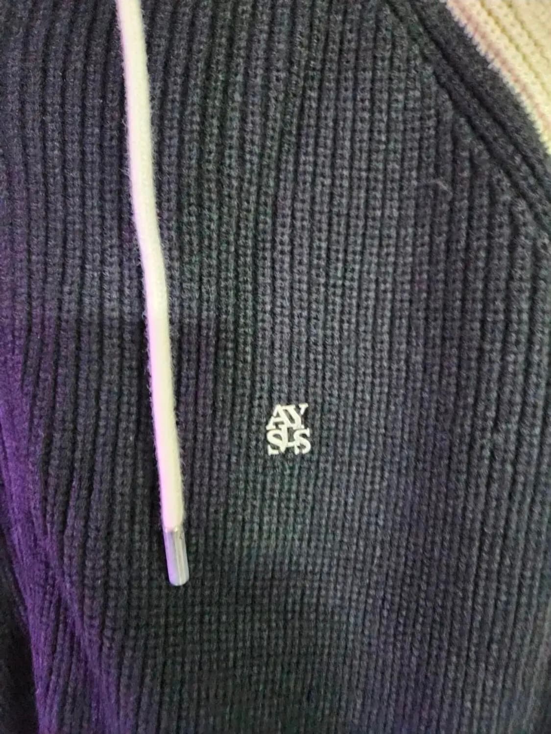 ALYXSE 앨리스 블랙/아이보리 후드 니트집업 M/총장70/가슴63/ 상품이미지5