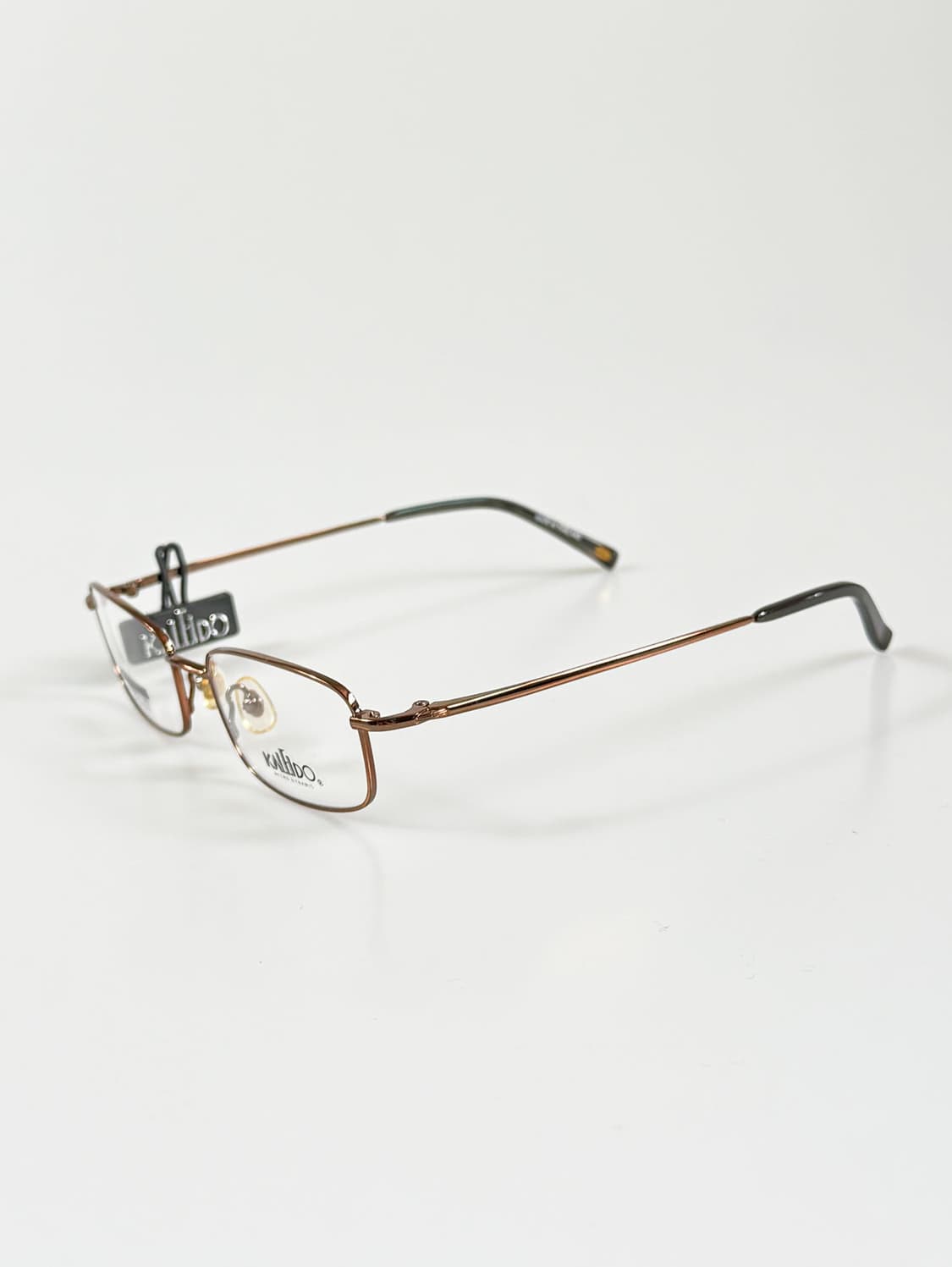 90s KALEIDO 브라운 메탈 슬림 스퀘어 빈티지 안경 상품이미지3
