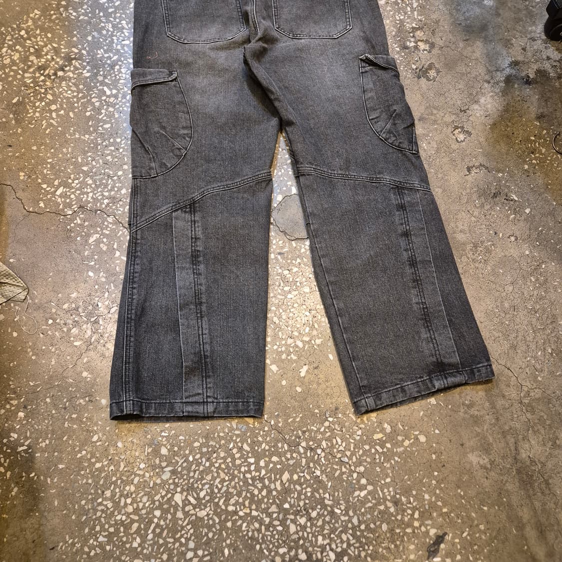 32~33인치 절개패턴 워싱그레이 카고데님팬츠  상품이미지5