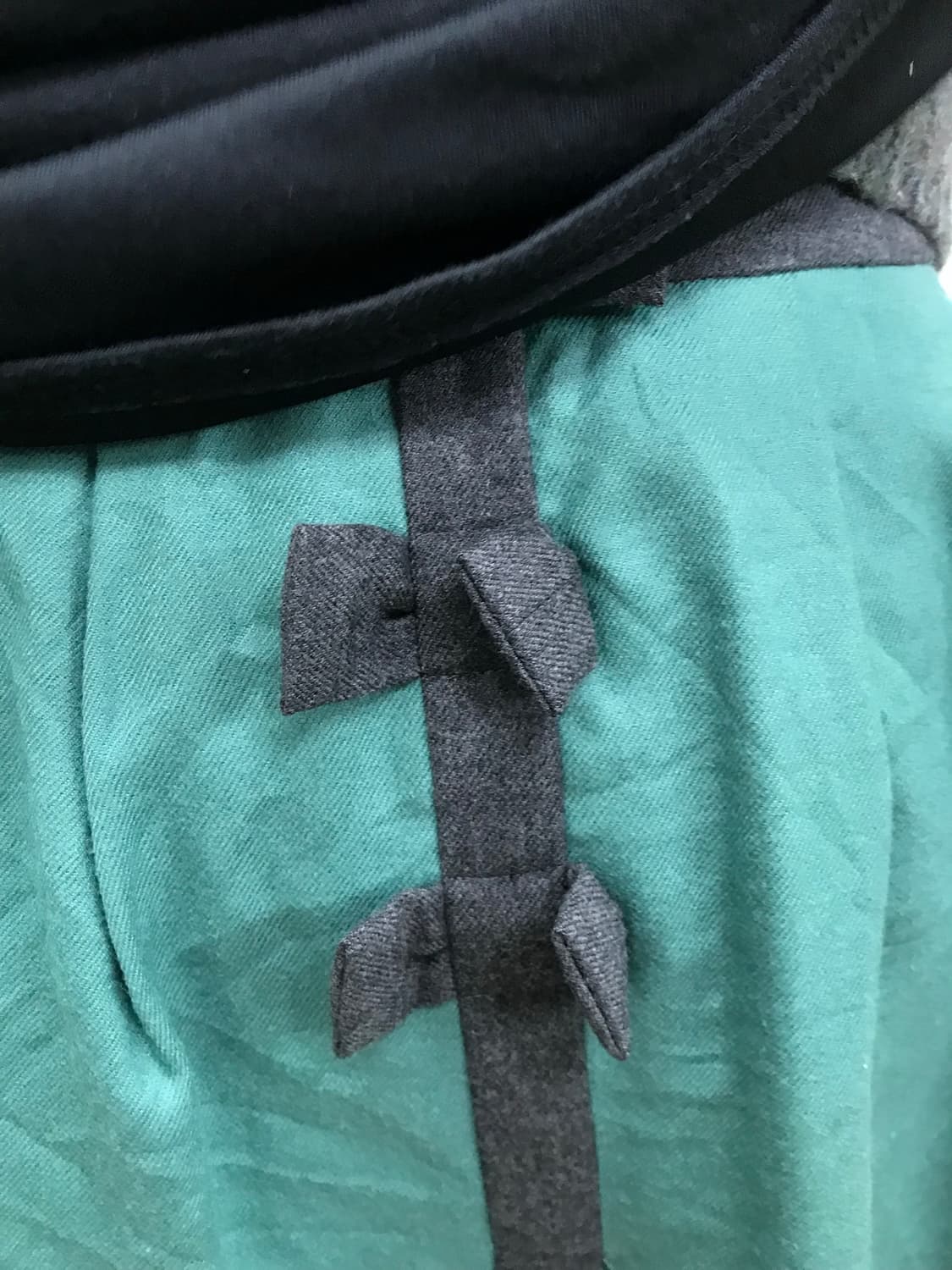 ANATELIER 빈티지 리본 민트 배색 미디스커트  상품이미지3