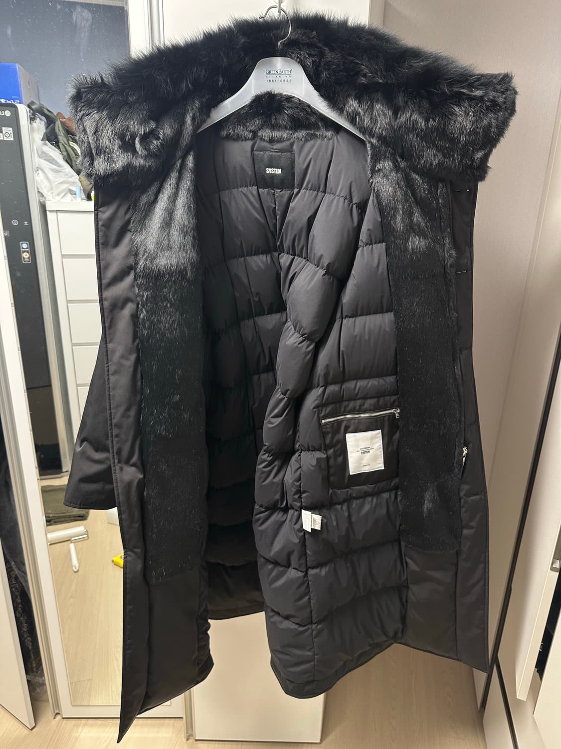 시스템옴므 구스다운 토끼털 롱패딩 105 상품이미지2