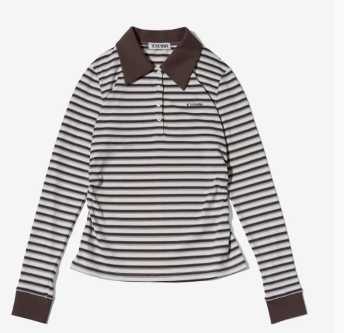 유희 STRIPE LONG SLEEVE PK T-SHIRTS BROWN 상품이미지2