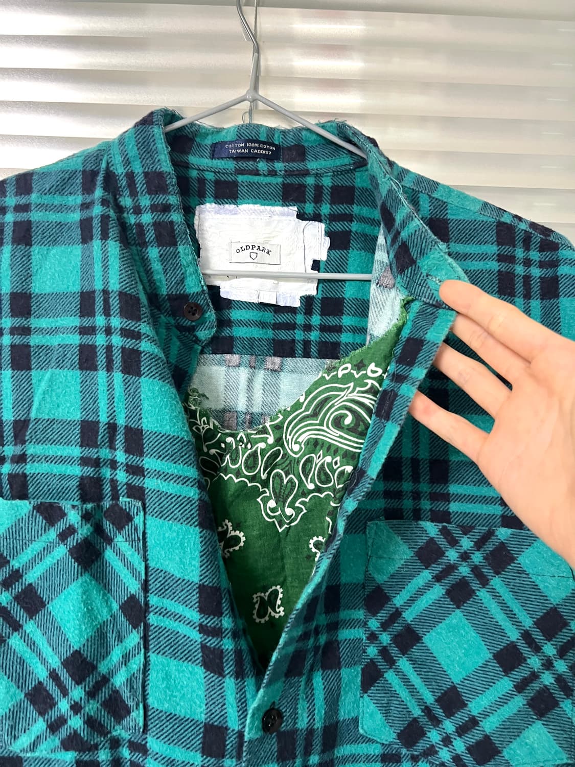 OLDPARK-PAISLEY PULLOVER SHIRT GREEN 상품이미지4