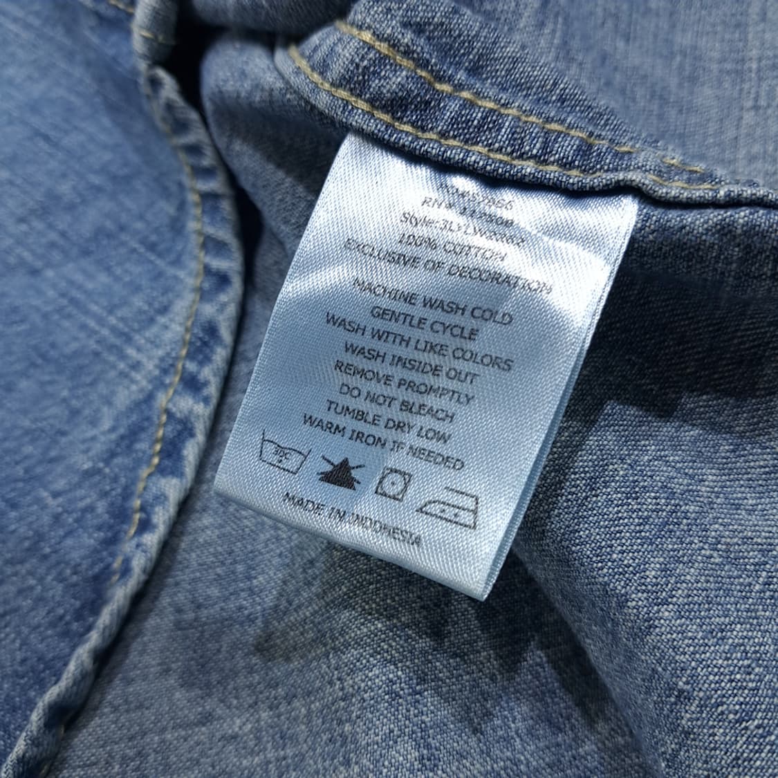 CL714 2XL 리바이스 코튼 펄스냅 웨스턴 데님셔츠 남방 상품이미지6