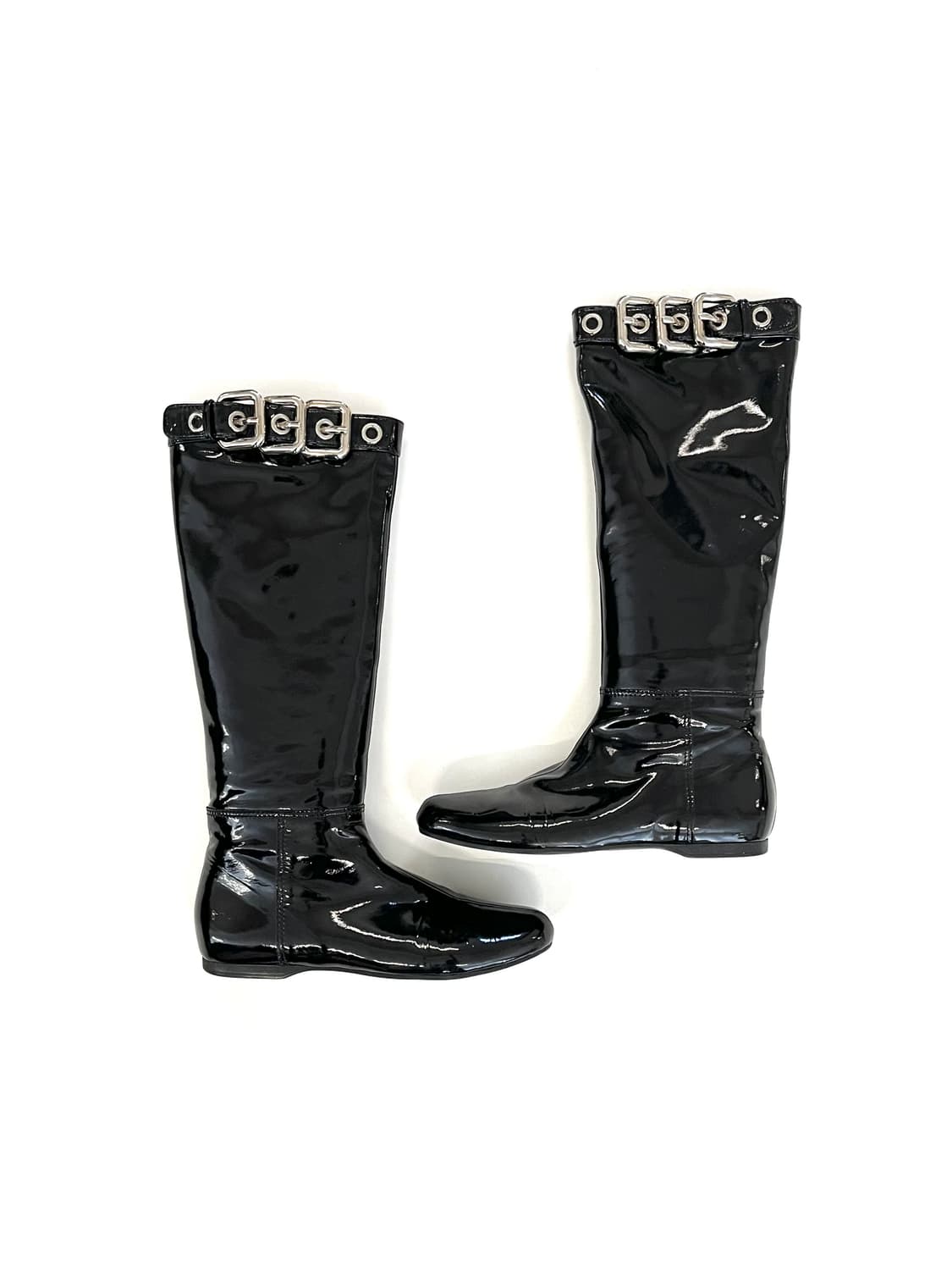 미우미우 아카이브 페이던트 레더 버클 모터 부츠 상품이미지2