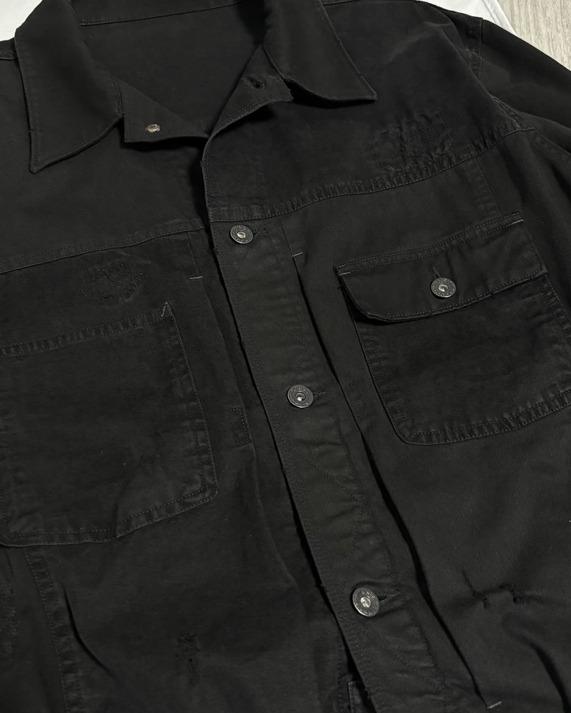 [2]폴리테루 사시코 트러커 자켓 블랙 상품이미지7