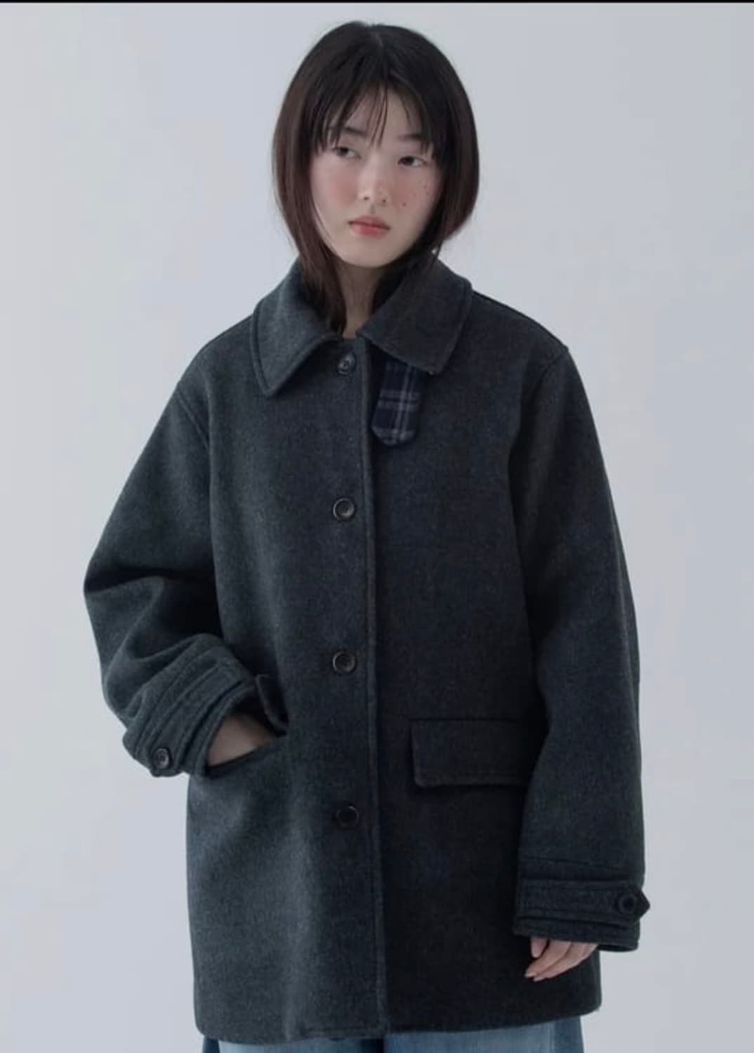 오헤시오 하프 울코트 차콜 상품이미지2