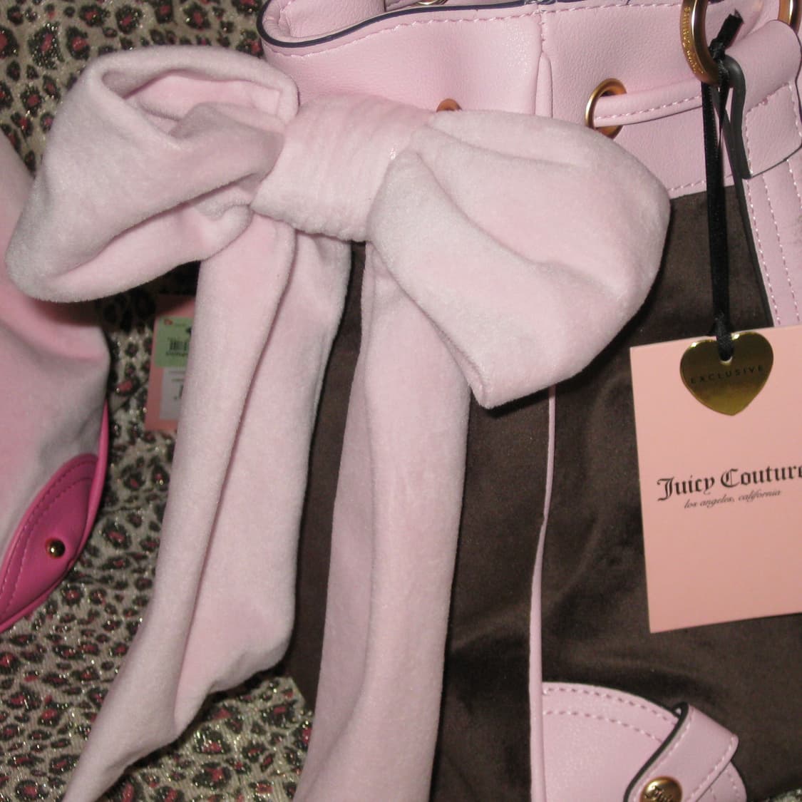 쥬시 꾸뛰르 키 참 러버스 데이드리머 토트백 핑크브라운 상품이미지5