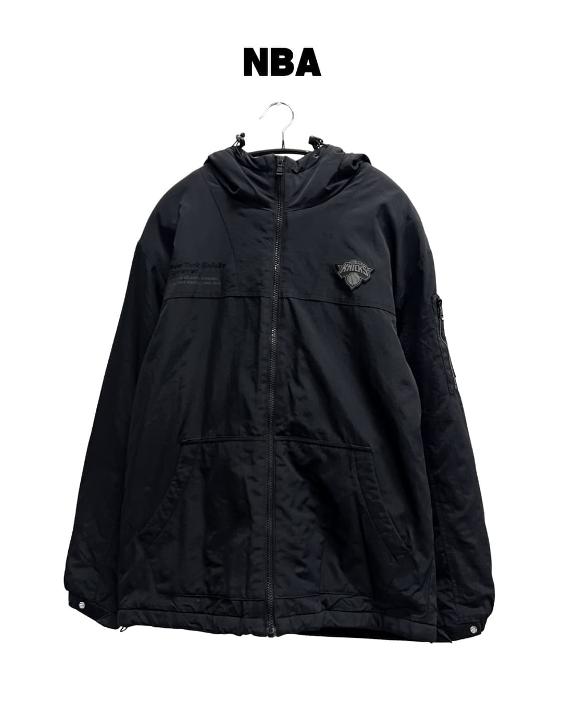 (M) NBA 뉴욕 닉스 나일론 점퍼 블랙 상품이미지1