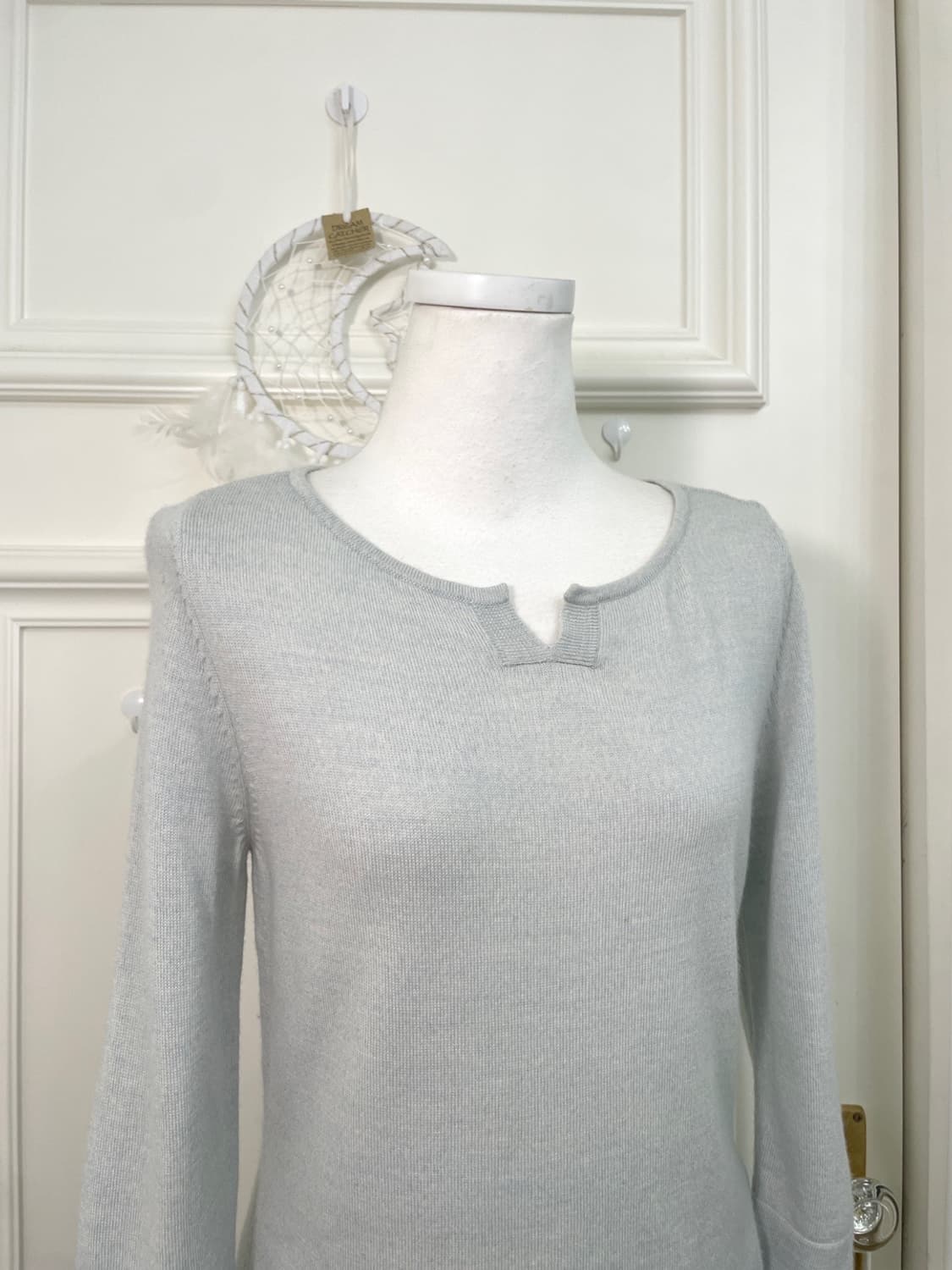 mint melange basic neck point knit top 상품이미지6