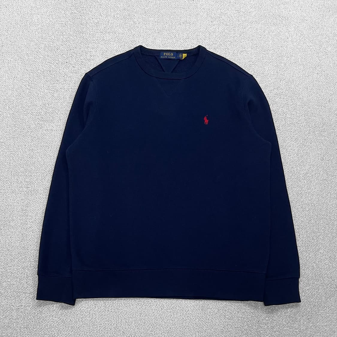 폴로 랄프로렌 포니 로고 크루넥 맨투맨 네이비 상품이미지1
