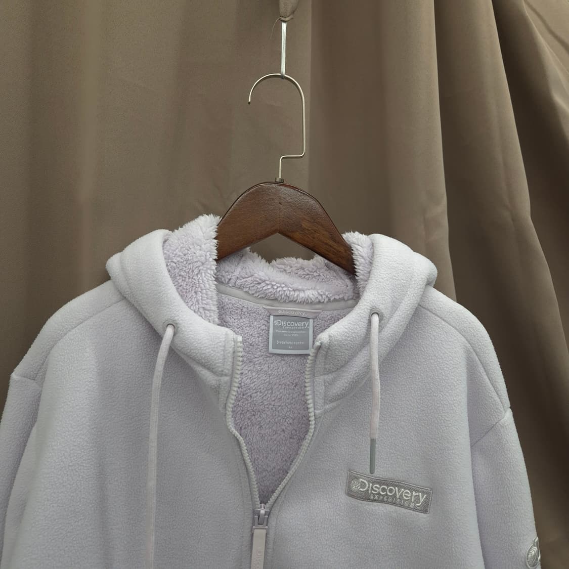 디스커버리 후리스 후드집업 라벤더 90 상품이미지2