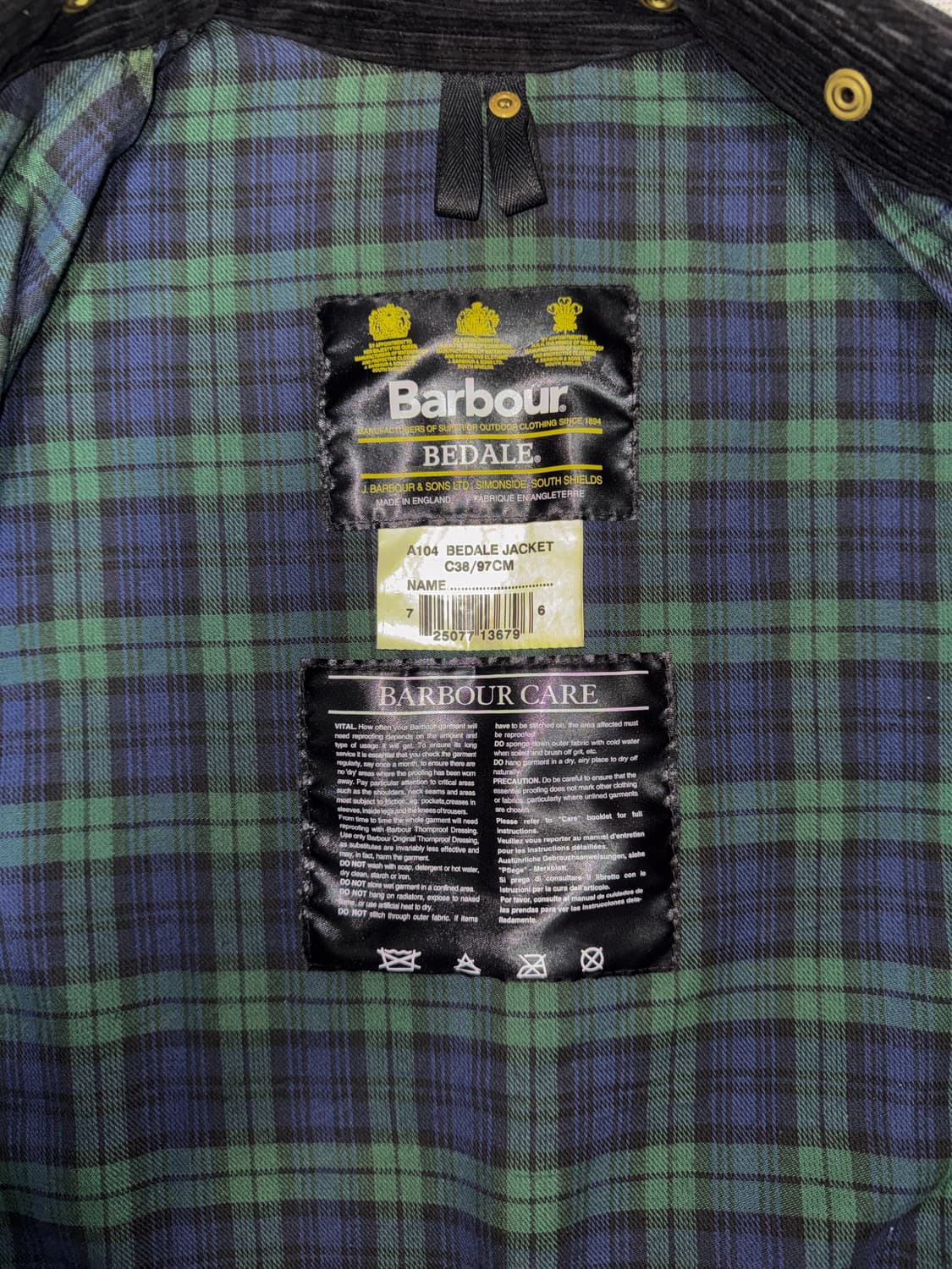 90s 바버 비데일 왁스자켓 38 상품이미지3