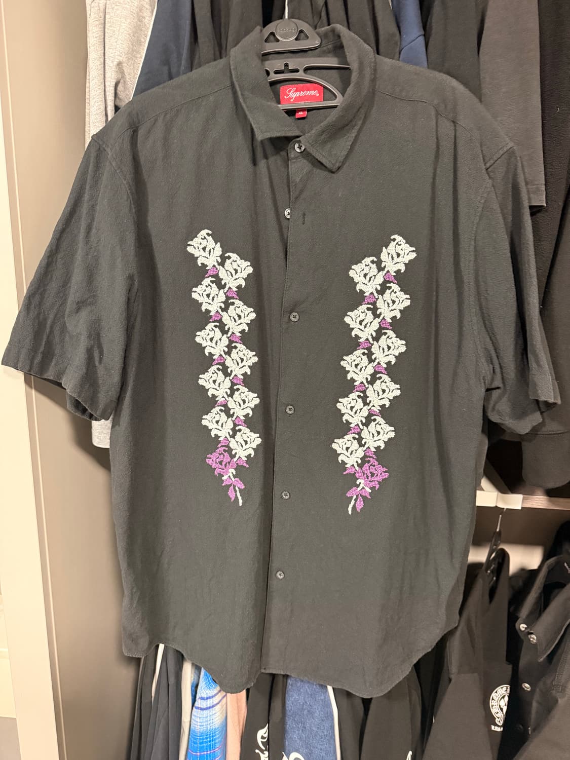 슈프림 니들포인트 숏슬리브셔츠 XL 상품이미지3