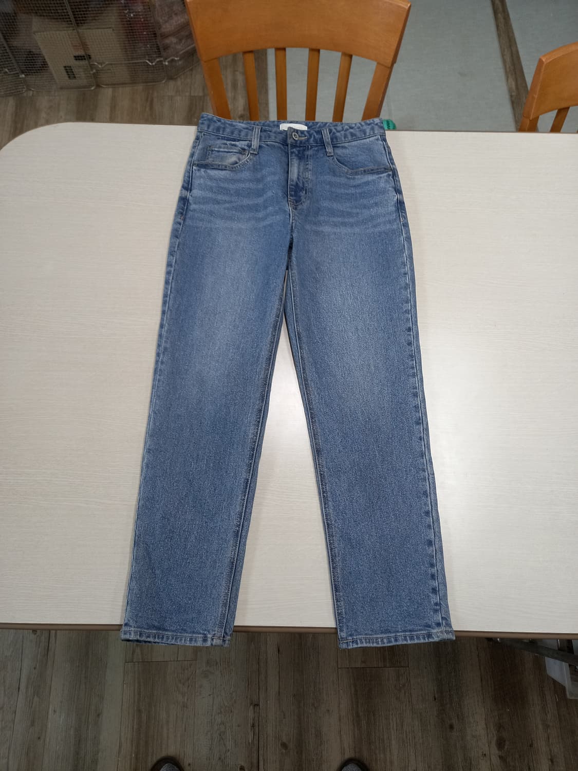 27 GIORDANO 하이웨이스트 워싱 스판 테이퍼드진 27-616 상품이미지1