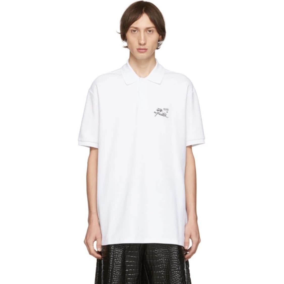 [M] 라프시몬스 화이트 일루젼 폴로 셔츠 상품이미지2