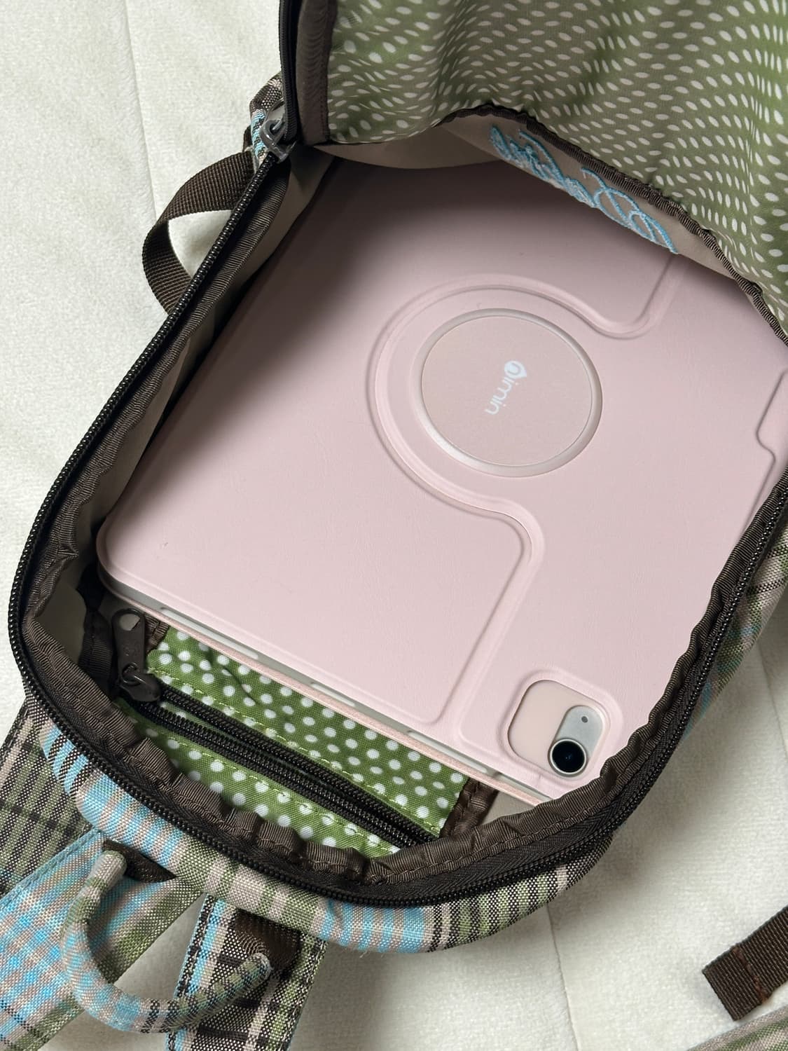 Dakine 체크&도트 백팩 블루그린1 상품이미지7