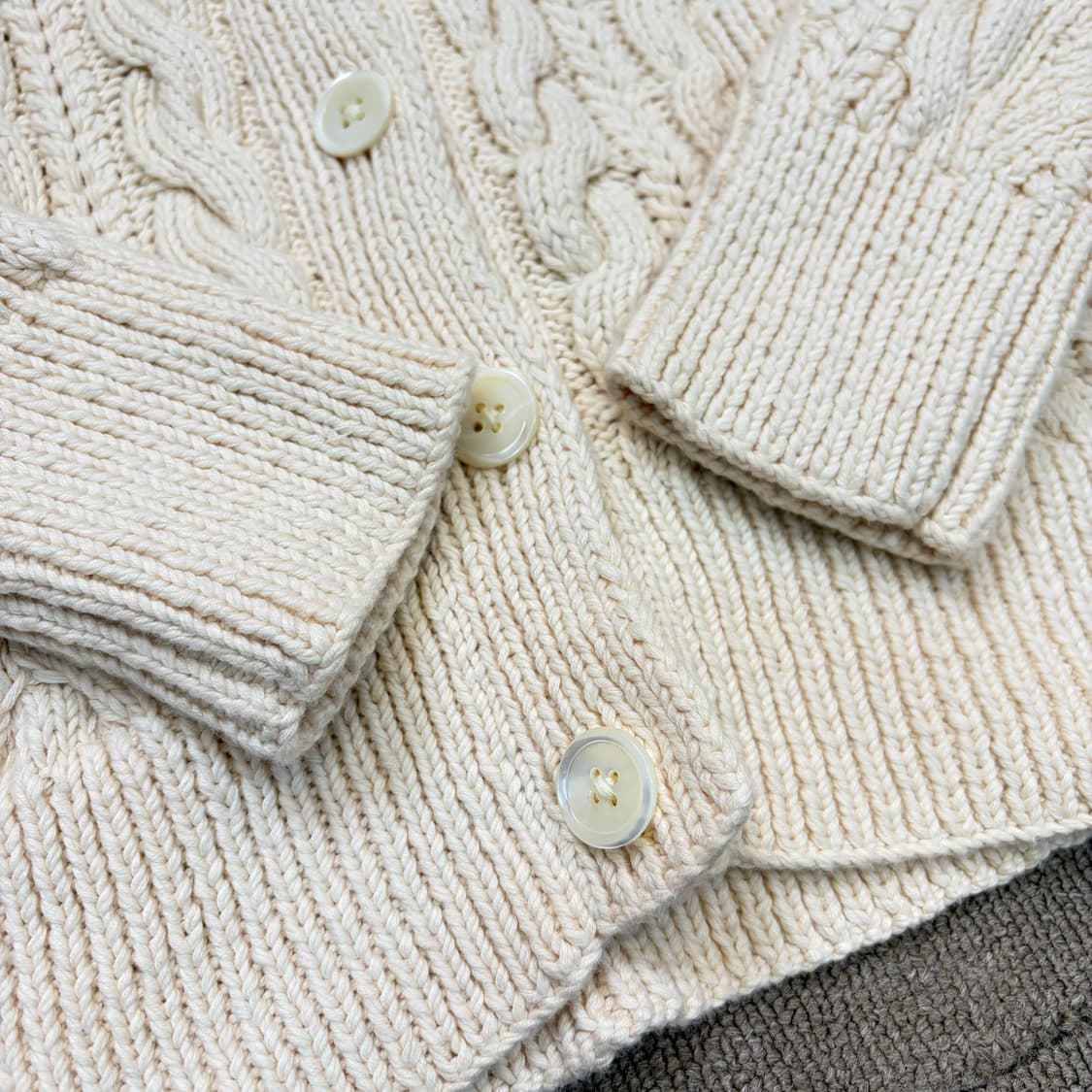 polo 랄프로렌 폴로 핸드니트 숄카라 케이블 코튼니트 가디건  상품이미지3