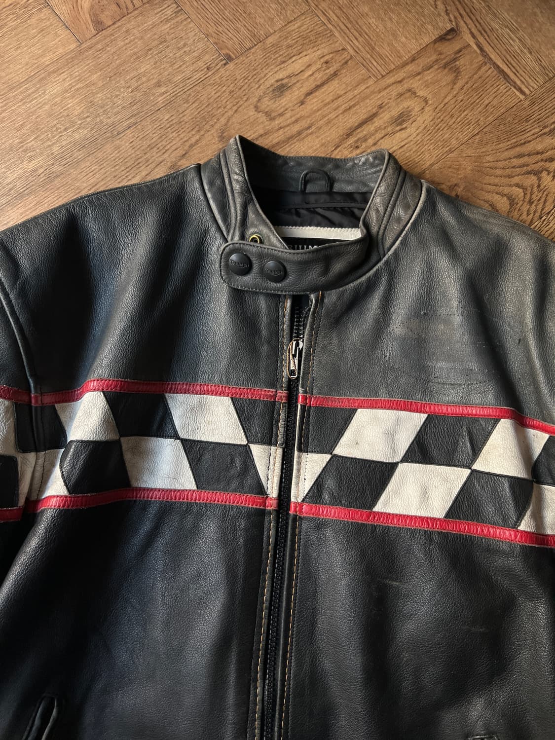 [L]TRIUMPH 트라이엄프 모터사이클 레더 라이더 자켓 상품이미지2