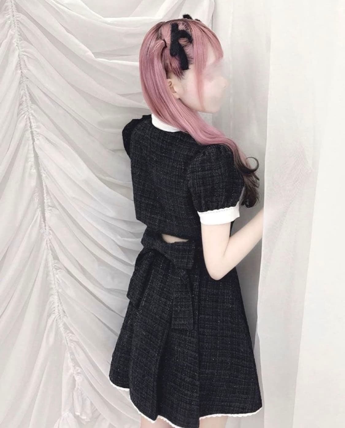 미셸마카롱 허니뮤 트위드 원피스 백리본 양지뢰 스나계 양산형 지뢰계 일브 상품이미지2