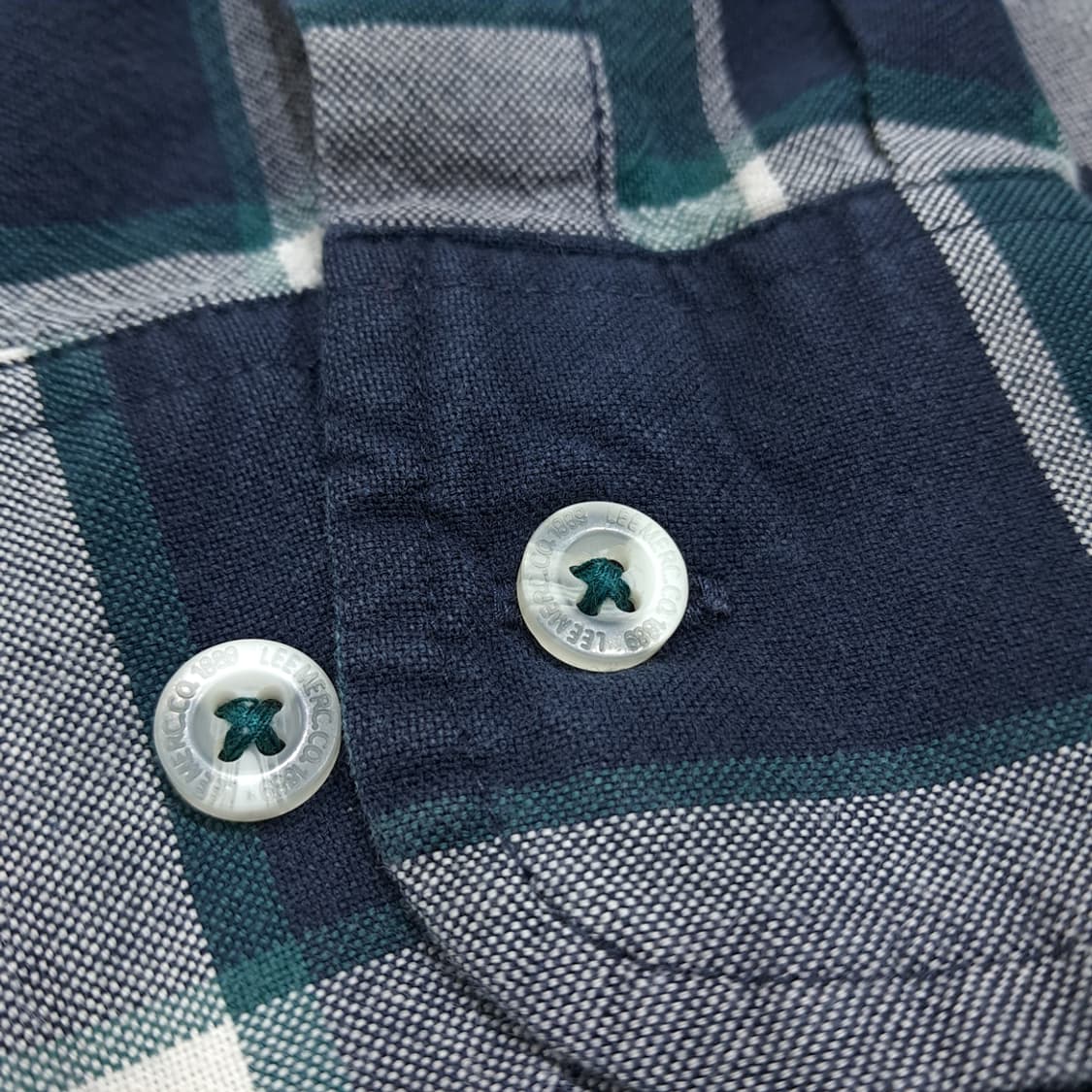 CL376 L 리 KANSAS 1889 체크 버튼다운 셔츠 남방 상품이미지5