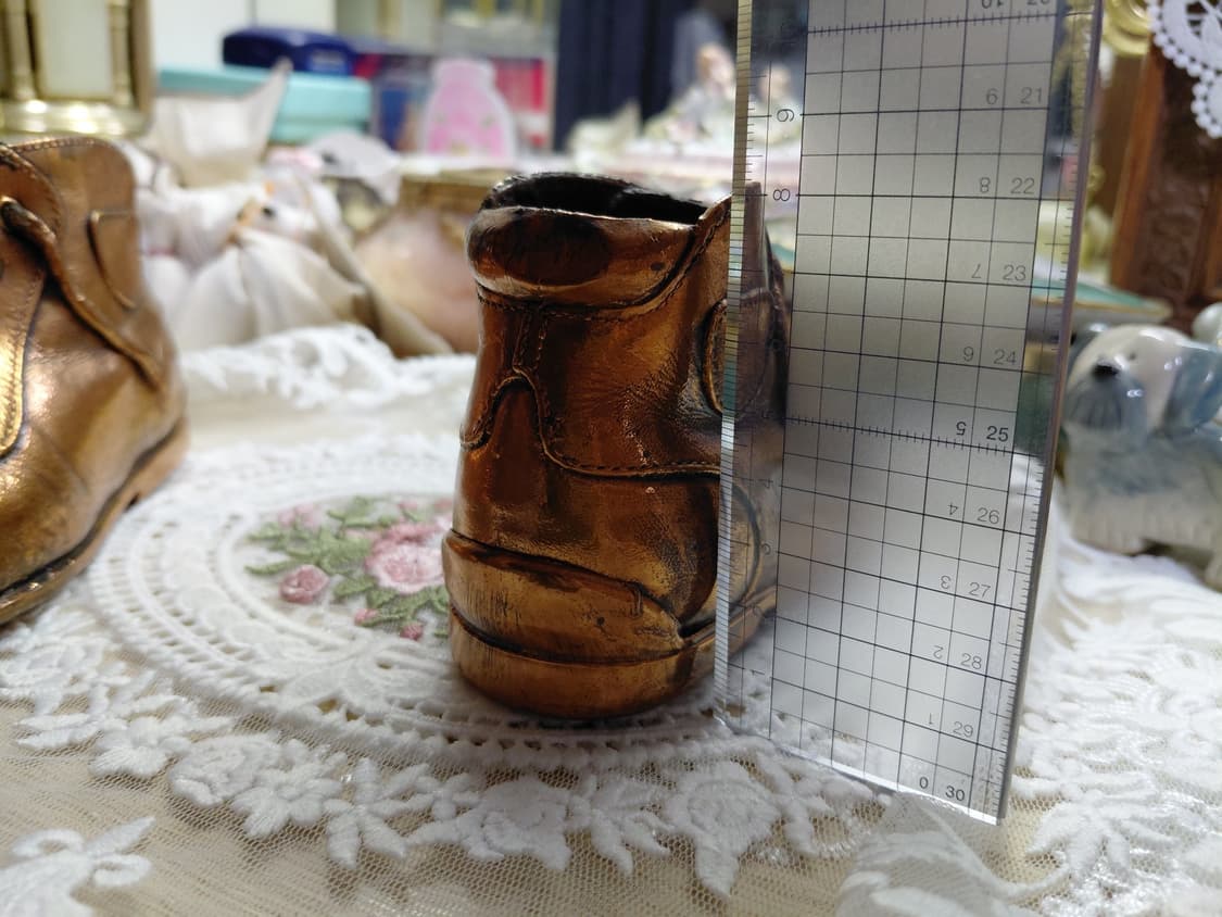 Rare Antique)귀한 1940s 앤틱 브론즈 아기 신발오브제 한쌍 상품이미지8