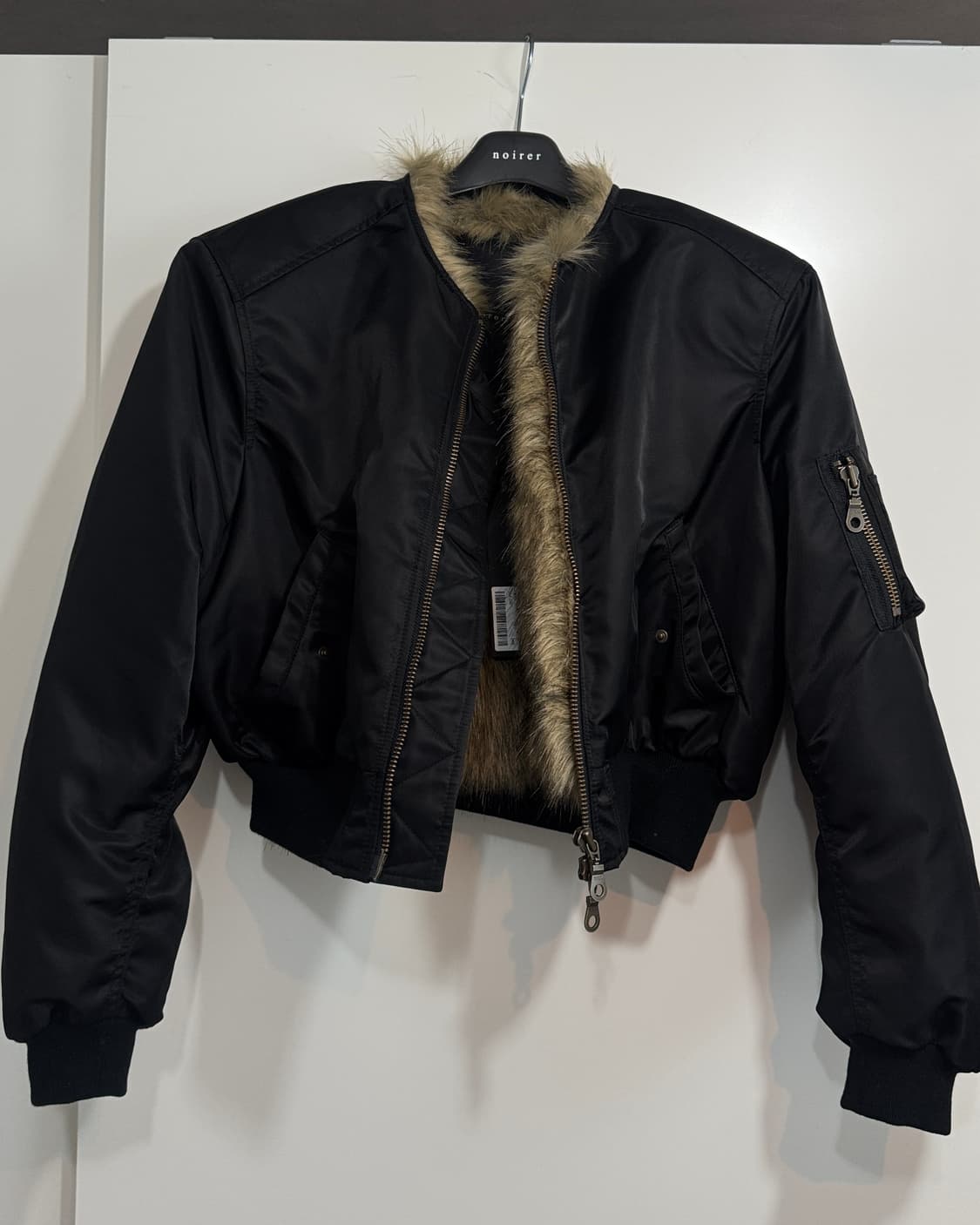 노이어 샤기 퍼 ma-1 크롭 자켓 마원 새상품 상품이미지2