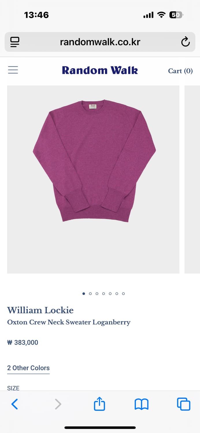 윌리엄로키 캐시미어100 니트 42사이즈  상품이미지1