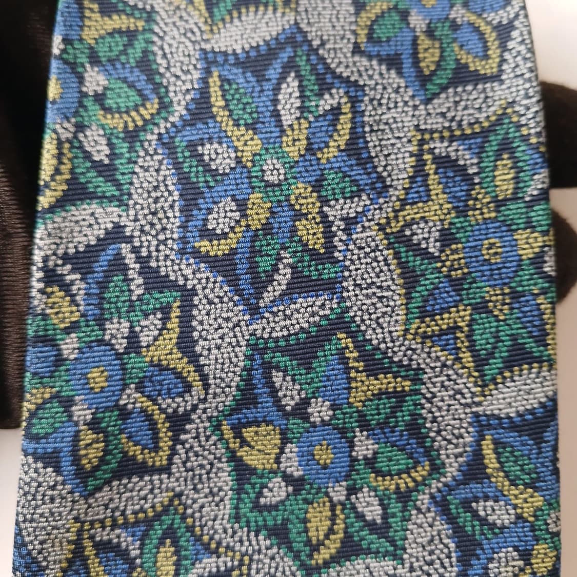 밀라숀 실크 블루 플로럴 패턴 넥타이 8.7cm A+등급 A19879 상품이미지7