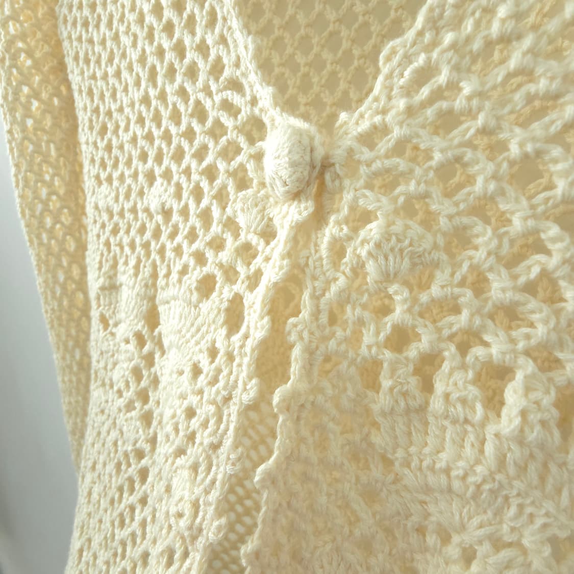 PACIFIC COAST 아이보리 크로셰 니트 가디건 상품이미지6