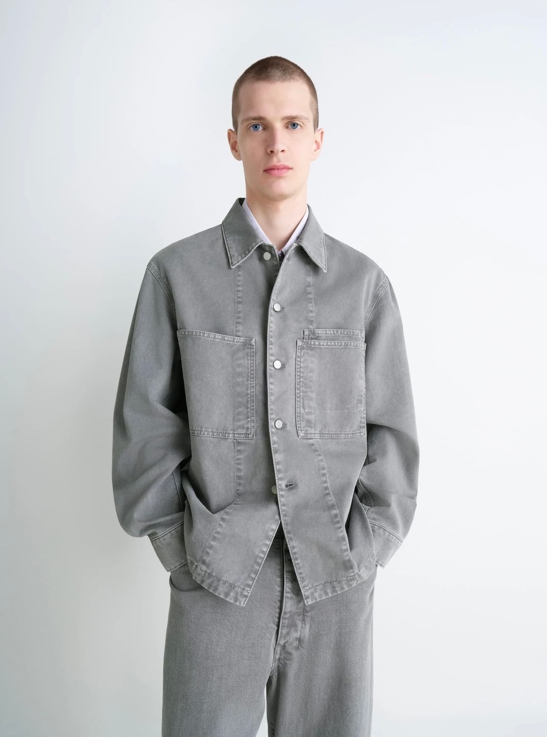 [50,52]르메르 25fw 워크웨어 오버셔츠/그레이 상품이미지1