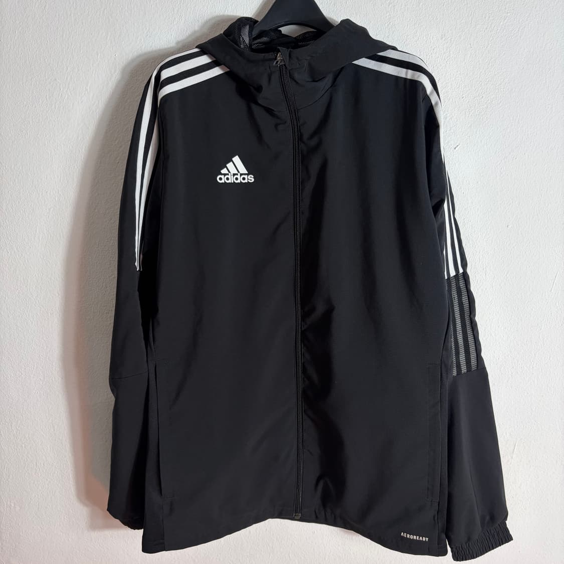 아디다스 삼선 후드 바람막이 블랙(M) 상품이미지1