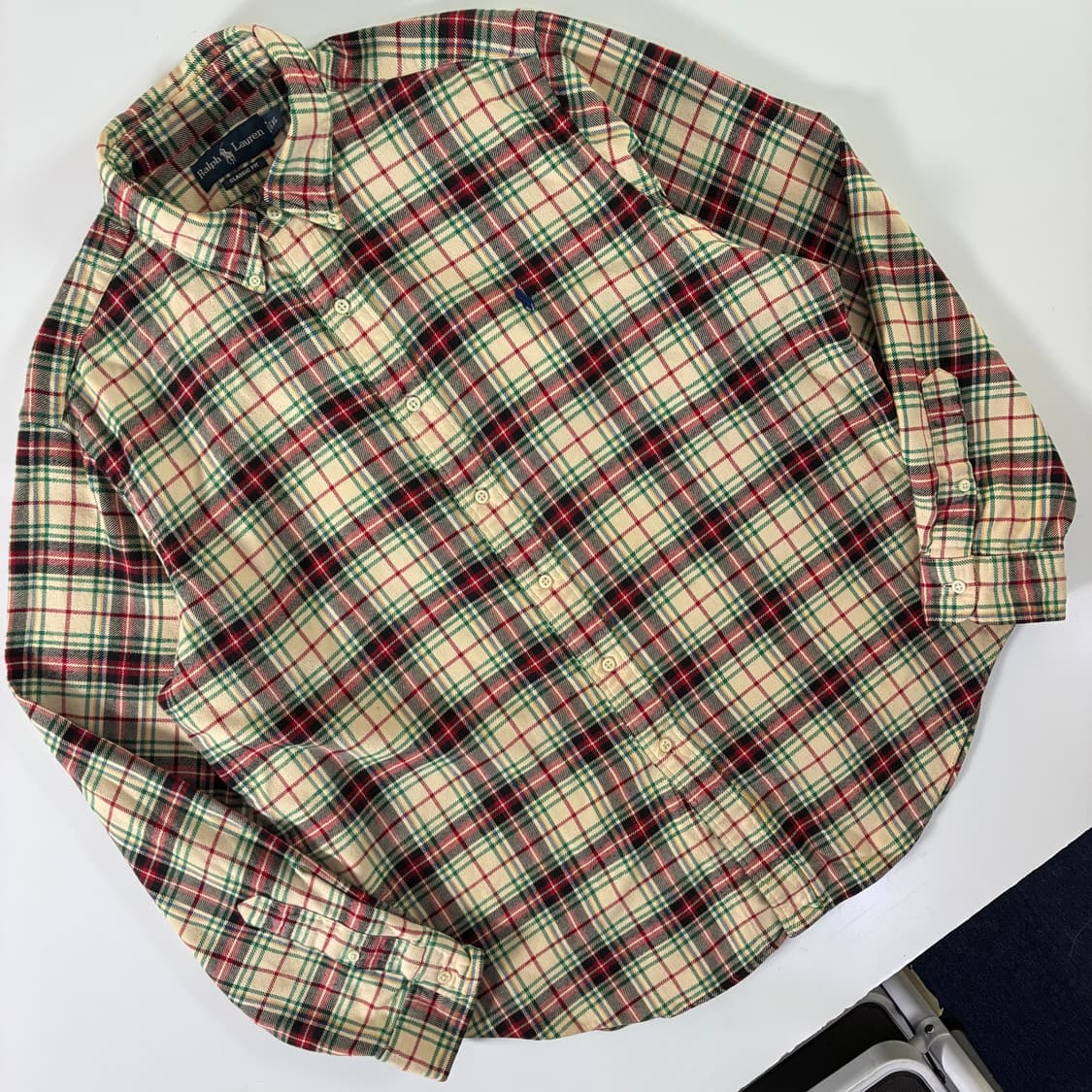 Polo  폴로 랄프로렌 90,s 자수 코튼울 체크 셔츠  상품이미지2