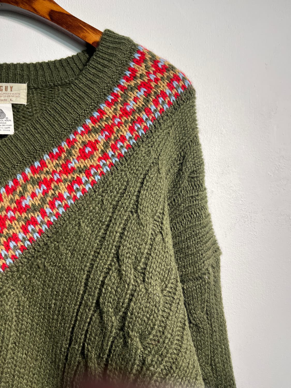 wool 100% 크리켓 니트 울100% XL 상품이미지4