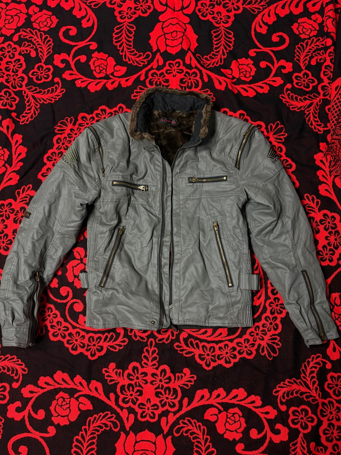 vintage "Honda" racing fur jacket 상품이미지1