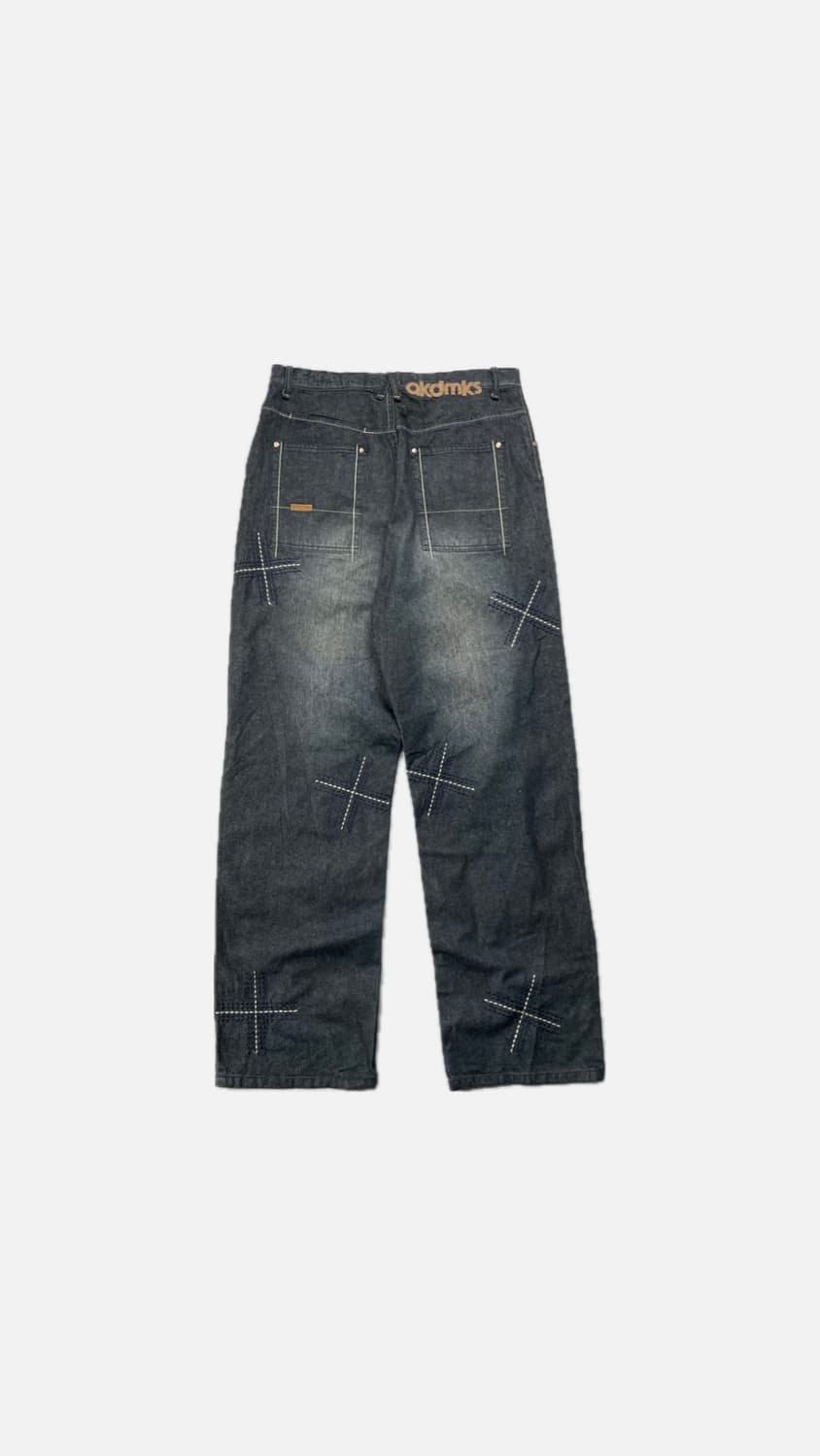 Akademiks cross embroid wide denim pant 상품이미지2