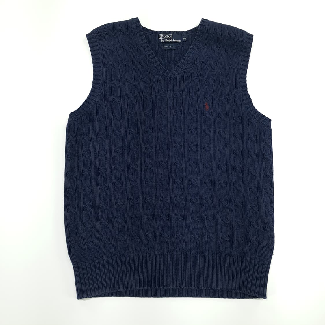 CN749 M 폴로 랄프로렌 네이비 케이블 니트 조끼 베스트 상품이미지1