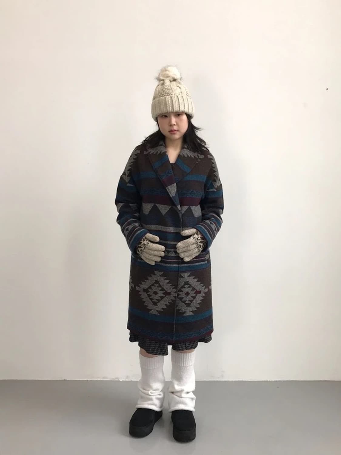 DENIFITS Ethnic Pattern Long Coat 상품이미지1