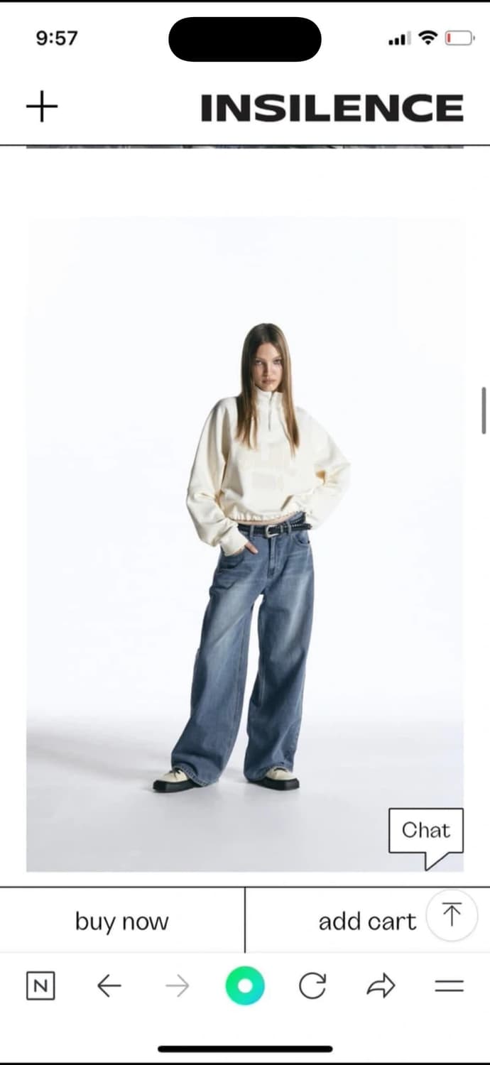 INSILENCE 인사일런스 와이드 데님 팬츠 M 상품이미지2