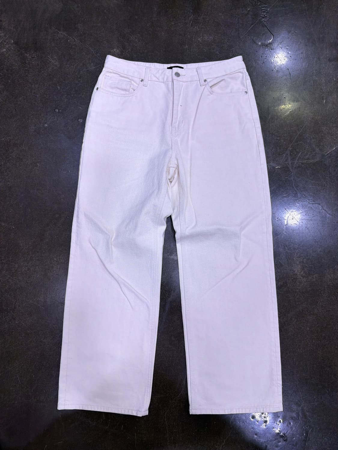 무신사스탠다드 와이드 데님 팬츠 크림 32 상품이미지3