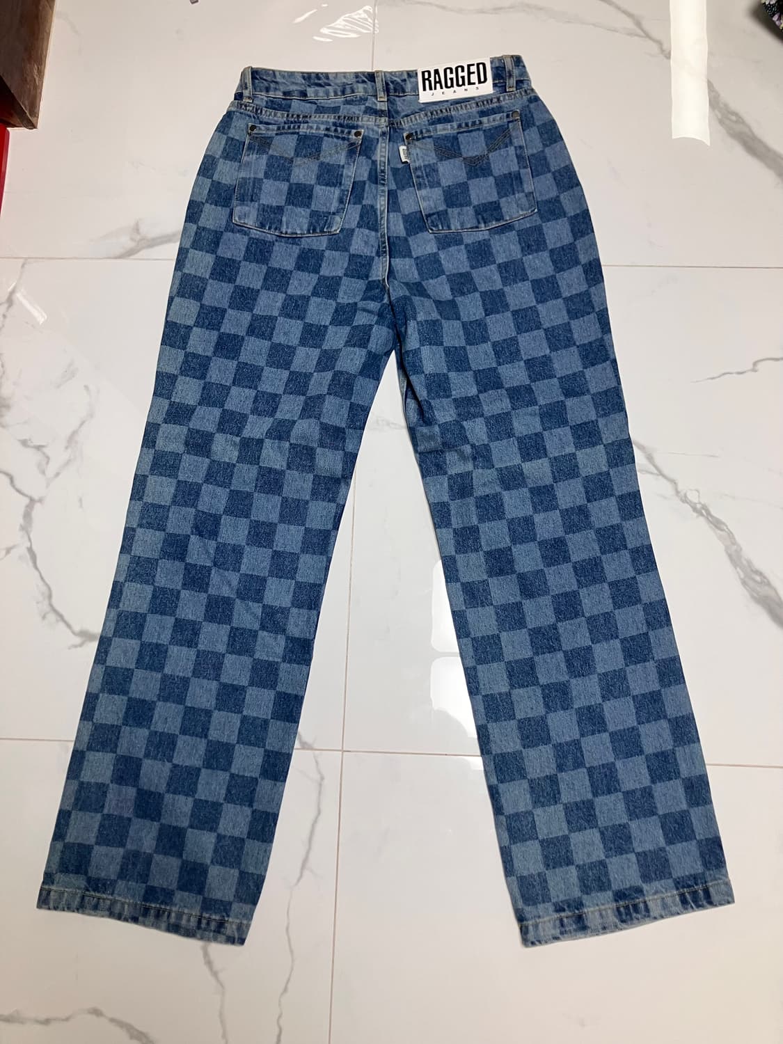 The Ragged Priest 체커보드 데님 팬츠 청바지 상품이미지1