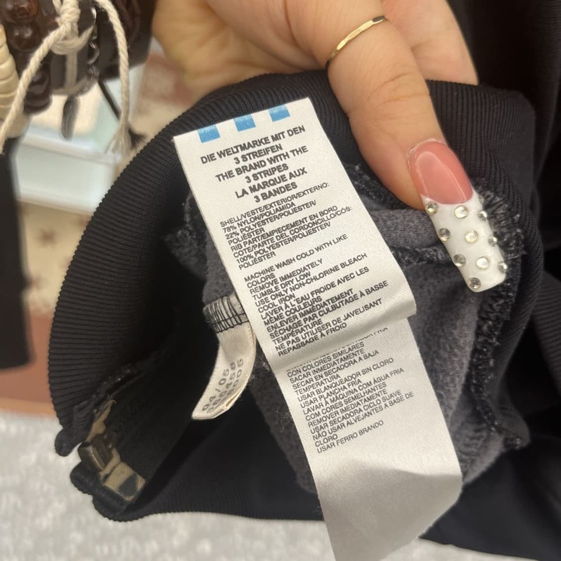 아디다스 Y2K 00's 흑탭 딱붙핏 져지 집업 XS C10409 상품이미지7