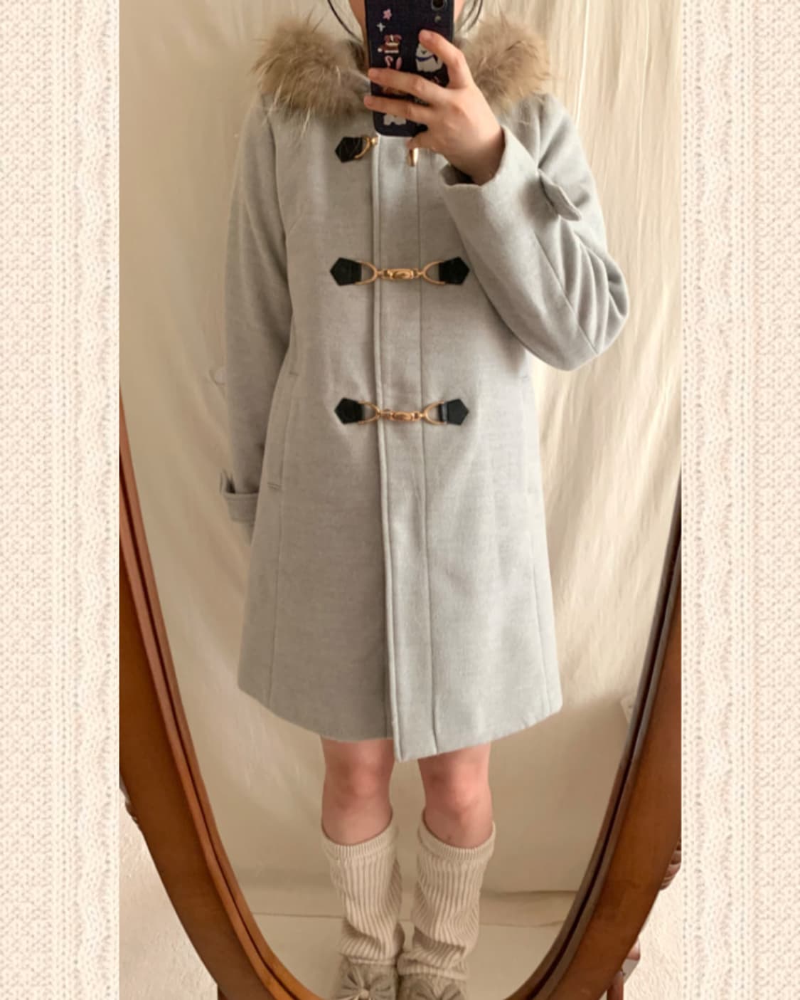 ingni 그레이 더플 코트 상품이미지2