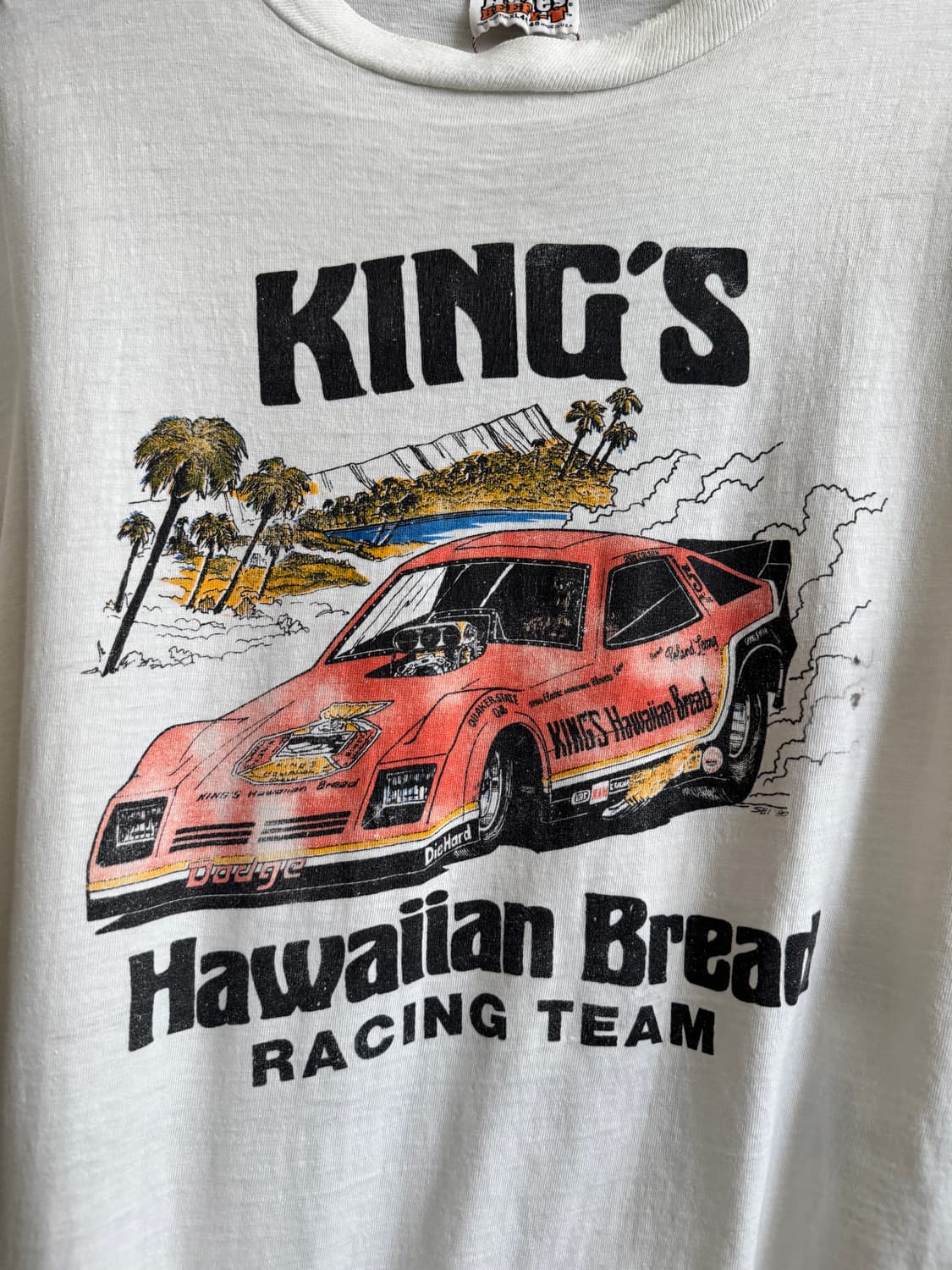 [XL]80's KING'S Hawaiian Bread 레이싱 티셔츠 상품이미지4