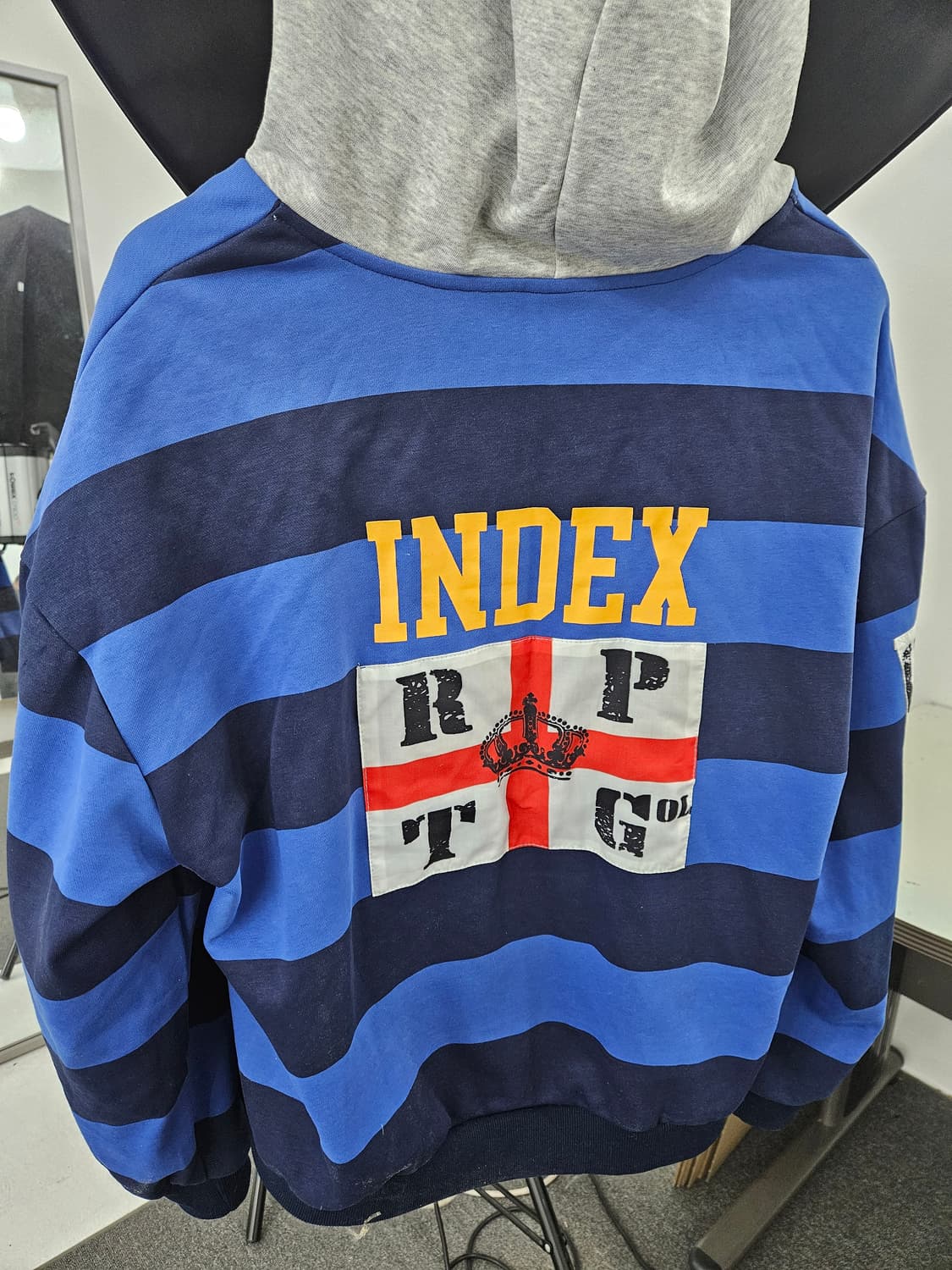 프로토콜인덱스 스트라이프 폴로 후드 블루 상품이미지5