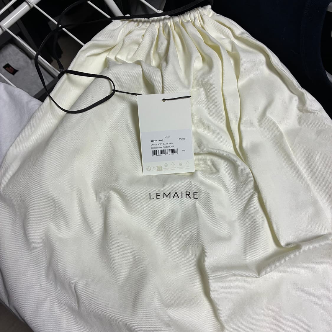 르메르 라지 소프트 게임백 나일론 캔버스 다크 초콜릿  상품이미지7